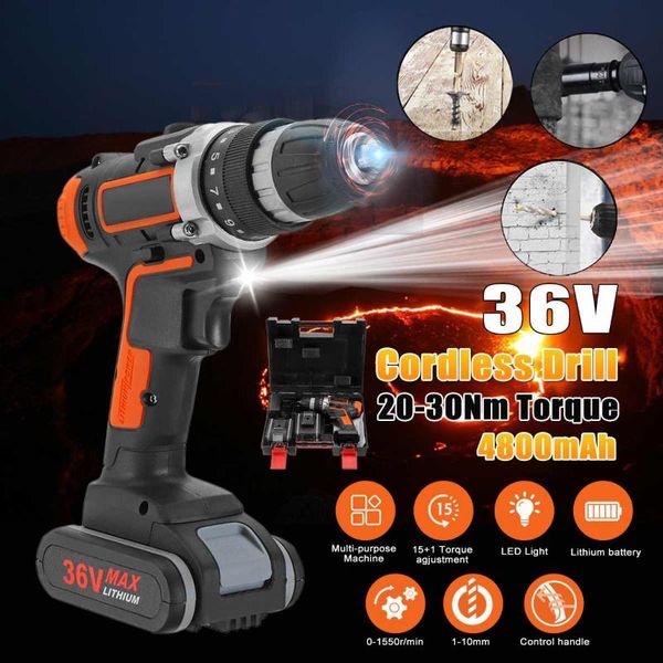 220v 36v electric screwdriver cordless drill impact drill mini wireless power tools with 1/2 lithium battery rechargeable
220v 36v electric screwdriver cordless drill impact drill mini wireless power tools with 1/2 lithium battery rechargeable