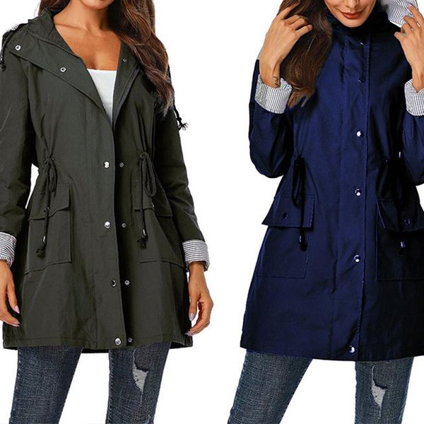 new autumn women fashion waterproof hooded raincoat maxi trench coat casual loose femme drawstring windbreaker outwear, Tan;black
new autumn women fashion waterproof hooded raincoat maxi trench coat casual loose femme drawstring windbreaker outwear, Tan;black