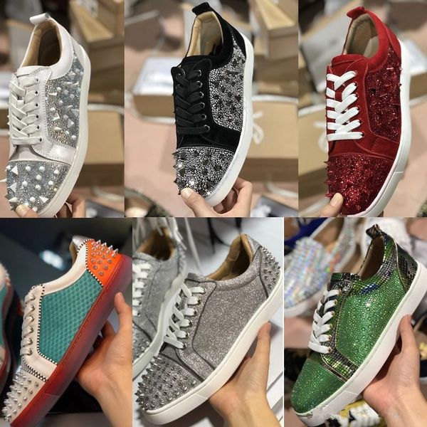 new designer sneakers red bottom low spikes men shoes 100% genuine leather suede crystal wedding party shoes big size casual shoes, Black
new designer sneakers red bottom low spikes men shoes 100% genuine leather suede crystal wedding party shoes big size casual shoes, Black