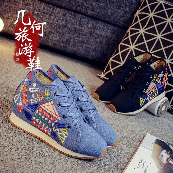 geometry spring and summer europe and america elevator travel sports versatile girl's casual canvas embroidery cloth shoes women, Black
geometry spring and summer europe and america elevator travel sports versatile girl's casual canvas embroidery cloth shoes women, Black