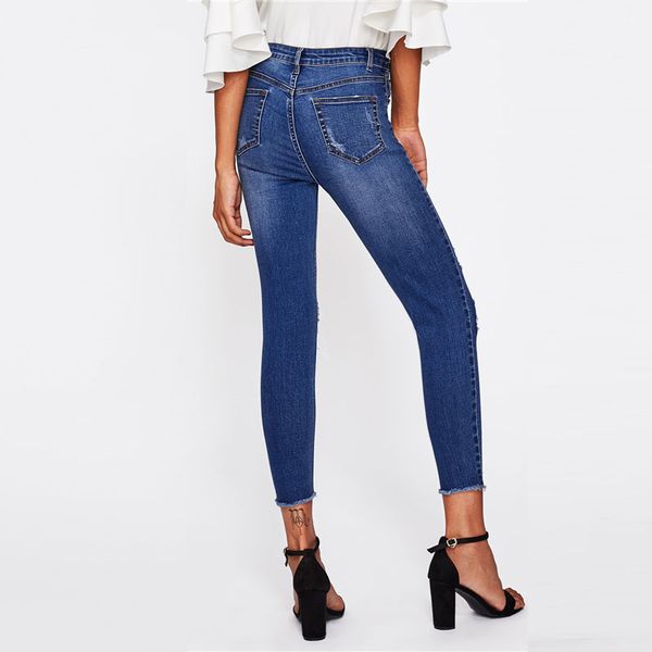 Blue Bleach Wash Distressed Rock Denim Jeans Women Casual High Waist Button Fly Ripped Pants 2018 Skinny Jeans
Blue Bleach Wash Distressed Rock Denim Jeans Women Casual High Waist Button Fly Ripped Pants 2018 Skinny Jeans