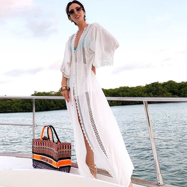 beach dress women white chiffon long swimsuit swimwear cover up woman knitted tunic robe shirt beachwear, White;black
beach dress women white chiffon long swimsuit swimwear cover up woman knitted tunic robe shirt beachwear, White;black