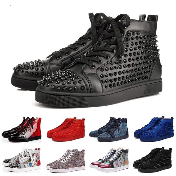 original box dust bag red bottoms mens womens studded spikes flats designer shoes women party lovers genuine leather sneakers 35-46, Black
original box dust bag red bottoms mens womens studded spikes flats designer shoes women party lovers genuine leather sneakers 35-46, Black