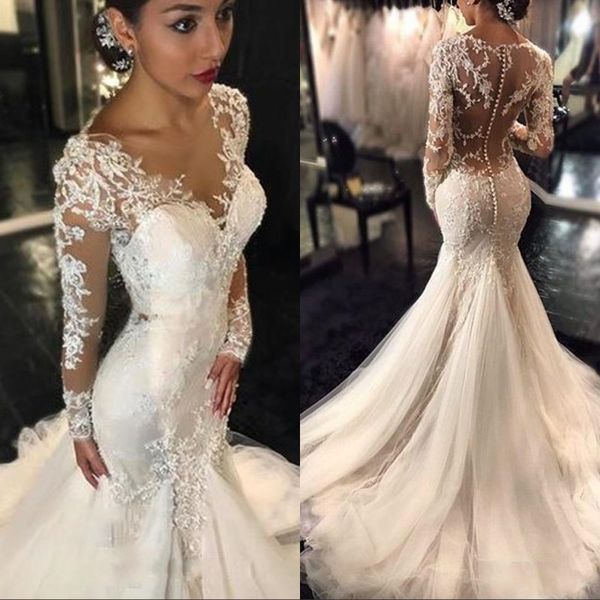 gorgeous lace mermaid wedding dresses 2019 dubai african arabic style petite long sleeves bridal gowns plus size, White
gorgeous lace mermaid wedding dresses 2019 dubai african arabic style petite long sleeves bridal gowns plus size, White