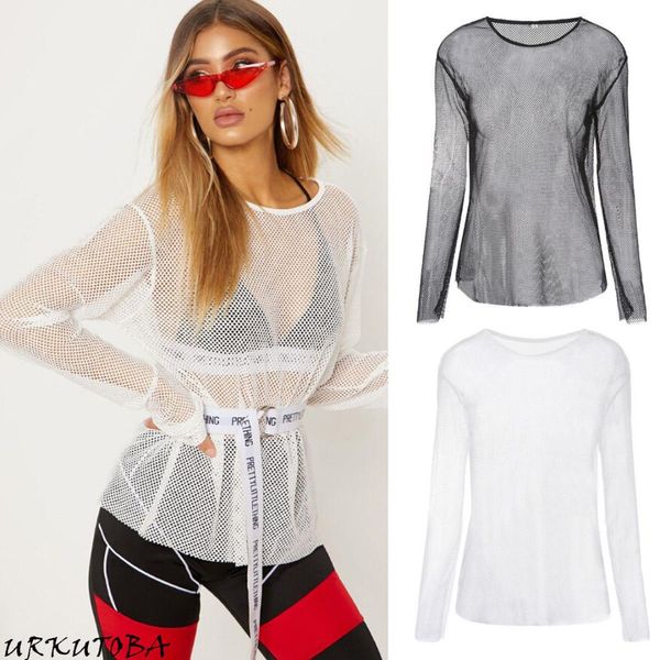 hirigin brand 2019 fashion women mesh sheer see-through loose casual t shirt long sleeve tee clubwear, White
hirigin brand 2019 fashion women mesh sheer see-through loose casual t shirt long sleeve tee clubwear, White