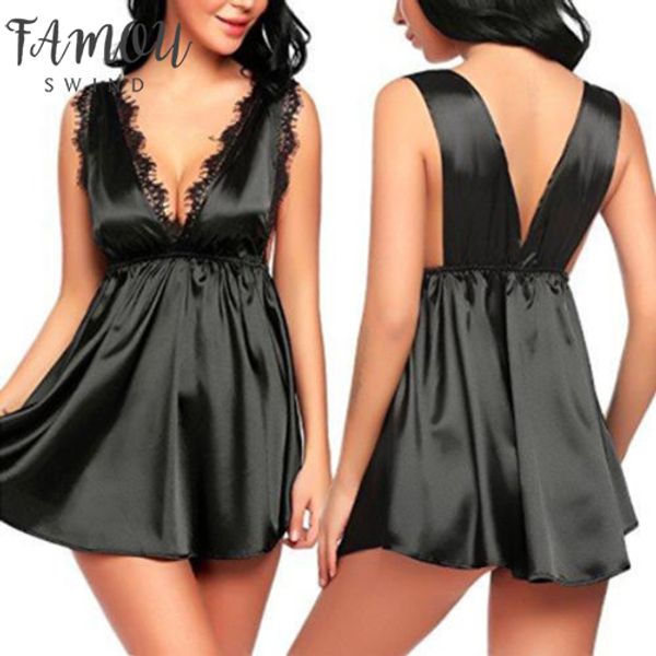 women lace nightwear robe babydoll sleepwear dress solid summer comfort fancy female clothing costume, Black;gray
women lace nightwear robe babydoll sleepwear dress solid summer comfort fancy female clothing costume, Black;gray