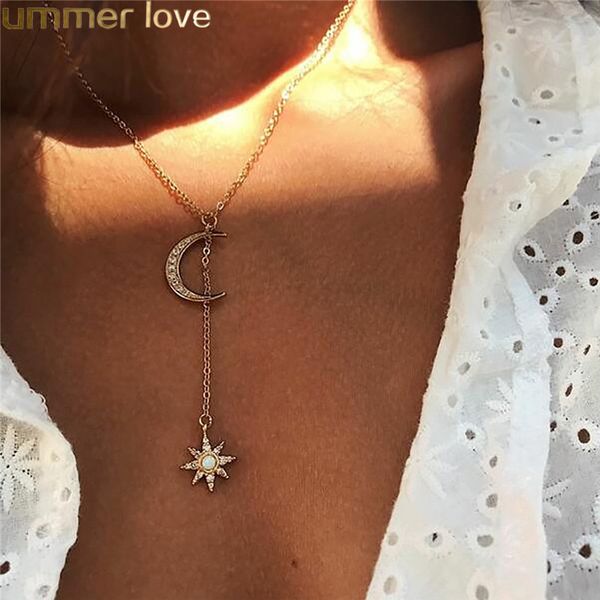 2019 bohemian moon star crystal pendant choker necklace for women vintage chain sun necklace fashion jewelry gift, Silver
2019 bohemian moon star crystal pendant choker necklace for women vintage chain sun necklace fashion jewelry gift, Silver