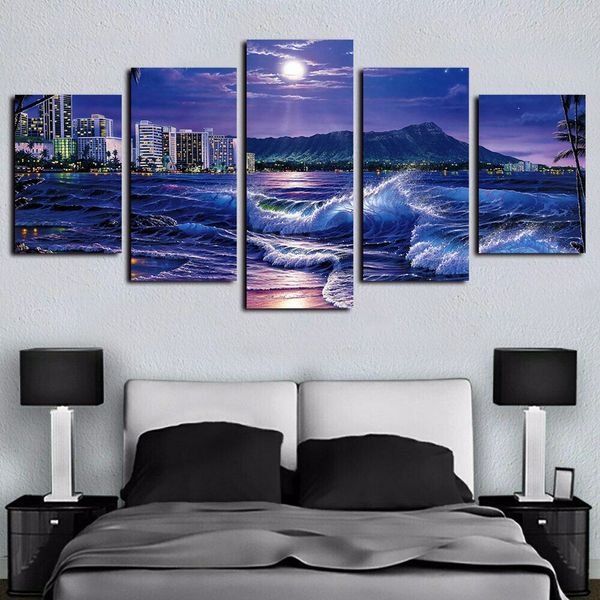 5 panels canvas wall art moonlight waters sea wave pictures paintings giclee on canvas prints and posters oil paintngs artwork
5 panels canvas wall art moonlight waters sea wave pictures paintings giclee on canvas prints and posters oil paintngs artwork