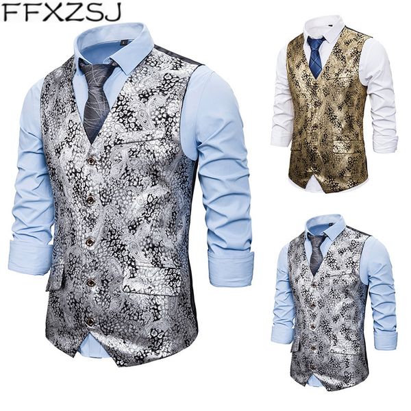 men's new style individuality nightclub business bronzing printing leisure double breasted vest european and american sizes xxl, Black;white
men's new style individuality nightclub business bronzing printing leisure double breasted vest european and american sizes xxl, Black;white