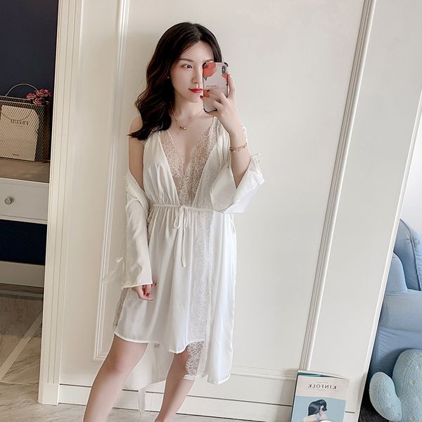 summer women satin nighty&robe set kimono gown lace deep v-neck nightdress bathrobe gown casual lougne sleepwear homewear, Black;red
summer women satin nighty&robe set kimono gown lace deep v-neck nightdress bathrobe gown casual lougne sleepwear homewear, Black;red
