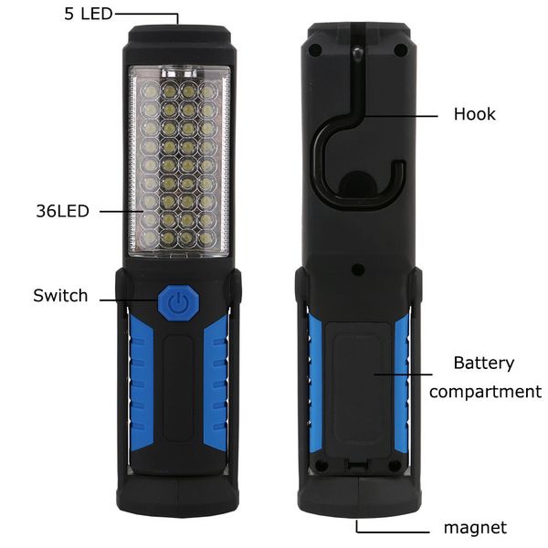 new pattern 36 + 5led dry battery work lamp can brace suspension overhaul lamp flashlight outdoors camp bring magnet
new pattern 36 + 5led dry battery work lamp can brace suspension overhaul lamp flashlight outdoors camp bring magnet