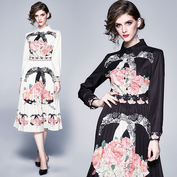 new ladies floral designer dresses womens fashion lantern sleeve runway shirts kneelength dress plus size office designer pleated dress, Black;pink
new ladies floral designer dresses womens fashion lantern sleeve runway shirts kneelength dress plus size office designer pleated dress, Black;pink