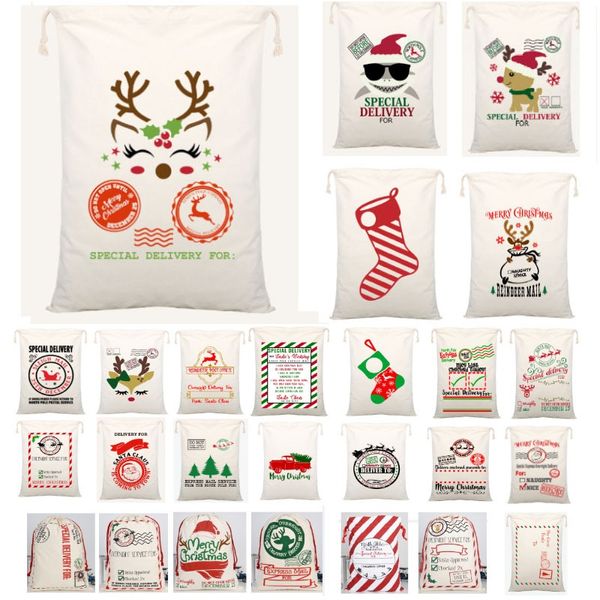 

christmas santa bags santa sack drawstring bag canvas candy bags for kids gifts for reindeers xmas tree 54 styles fa2535