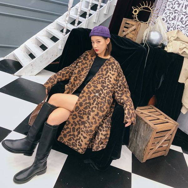 superaen leopard fashion woolen coat female autumn and winter new 2019 wild woolen coats korean style women clothing, Black
superaen leopard fashion woolen coat female autumn and winter new 2019 wild woolen coats korean style women clothing, Black