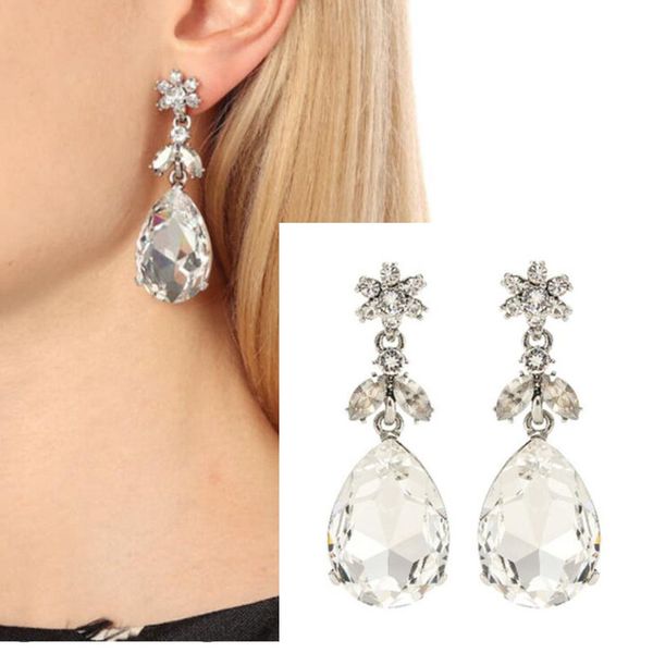 earrings & necklace csxjd crystal without pierced ears ear clip 2021, Silver