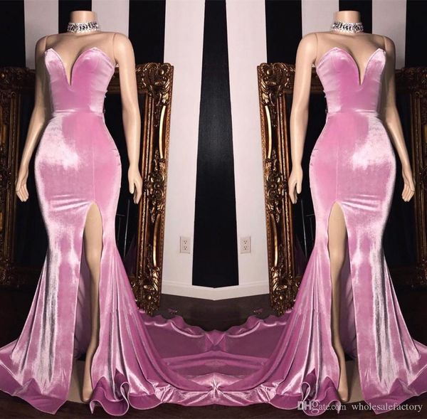 pink elegant mermaid long prom dresses high side split sweetheart sweep train simple formal party evening wear gowns custom, Black
pink elegant mermaid long prom dresses high side split sweetheart sweep train simple formal party evening wear gowns custom, Black