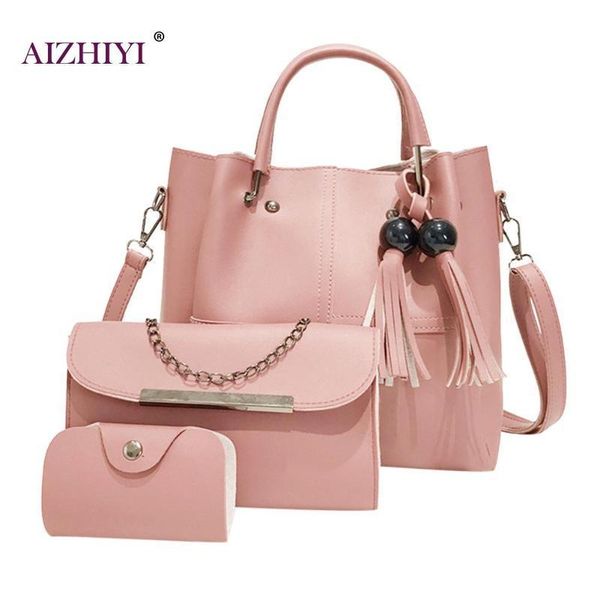 3pcs/set fashion women handbag beads tassel shoulder tote bag female pu leather big capacity clutch bucket bags girls sac femme y190606
3pcs/set fashion women handbag beads tassel shoulder tote bag female pu leather big capacity clutch bucket bags girls sac femme y190606