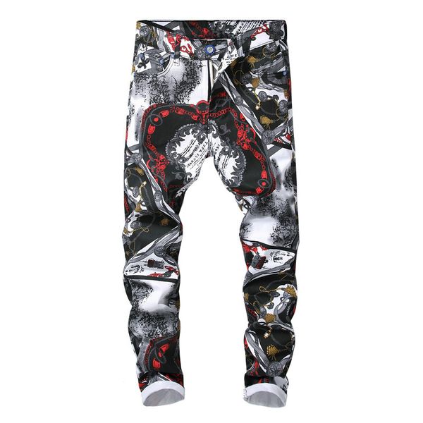 men's jeans 2021 printed casual pants slim digital nightclub fashion streetwear black motorcycle, Blue
men's jeans 2021 printed casual pants slim digital nightclub fashion streetwear black motorcycle, Blue
