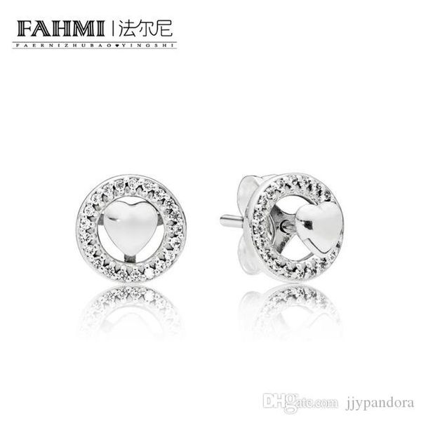 

ORSA 100% 925 Sterling Silver New Glamorous Pleasing 297709CZ FOREVER HEART EARRING STUDS Original Jewelry Women's Holiday Gift