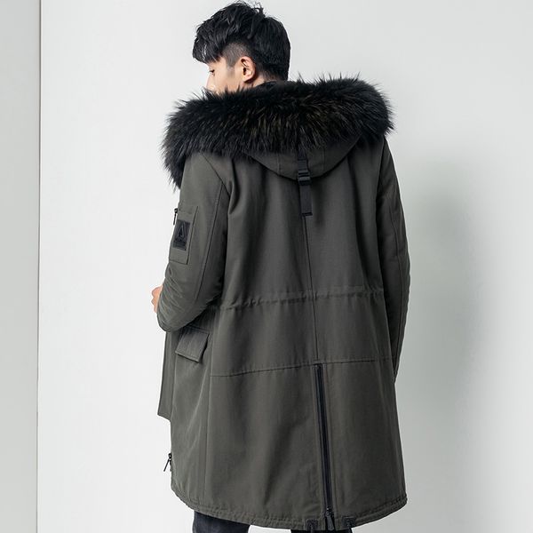 men's leather & faux natural real mink coat liner warm parka winter jacket raccoon fur collar long coats plus size z2929900 my2942, Black
men's leather & faux natural real mink coat liner warm parka winter jacket raccoon fur collar long coats plus size z2929900 my2942, Black