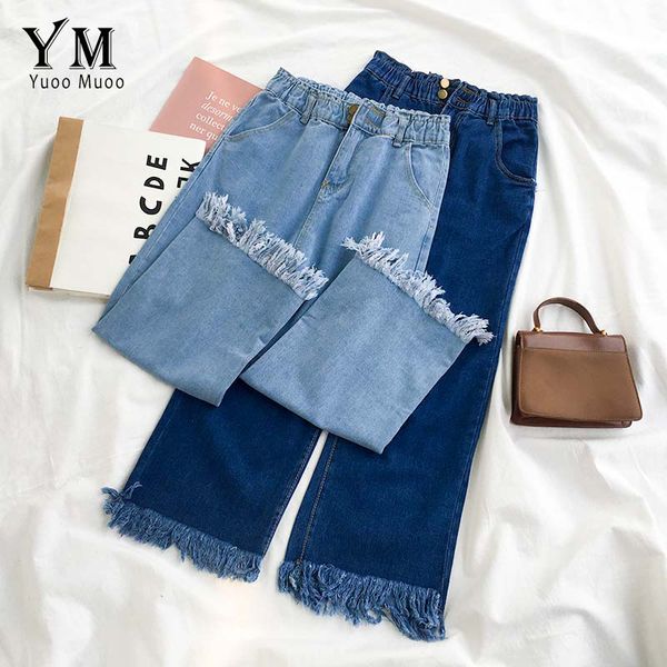 women's jeans yuoomuoo korean fashion tassel high waist women streetwear plus size wide leg blue ankle-length for
women's jeans yuoomuoo korean fashion tassel high waist women streetwear plus size wide leg blue ankle-length for