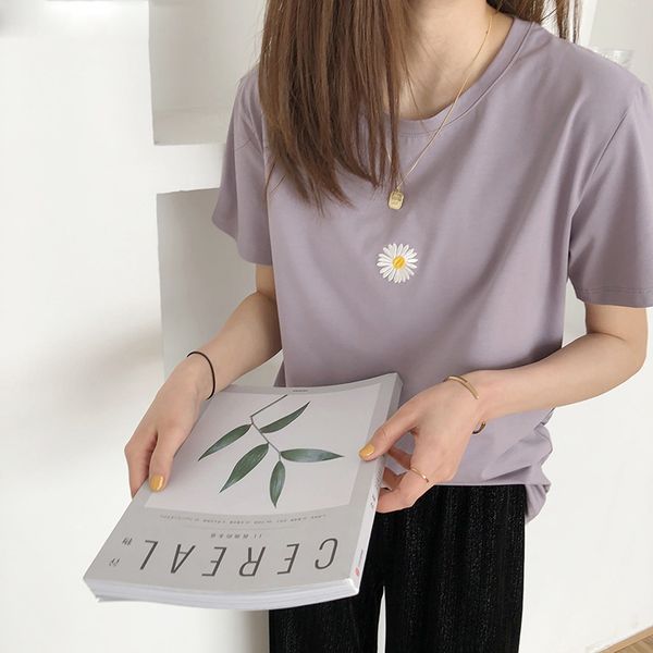 embroidery women t-shirt short sleeve loose cotton 2020 female basic shirt spring summer ladies tees, White
embroidery women t-shirt short sleeve loose cotton 2020 female basic shirt spring summer ladies tees, White