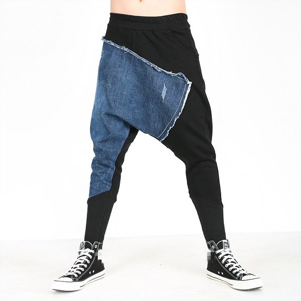 brand designer hip hop harem pants men patchwork denim jogger pants men streetwear casual slim male cross-pants, Black
brand designer hip hop harem pants men patchwork denim jogger pants men streetwear casual slim male cross-pants, Black