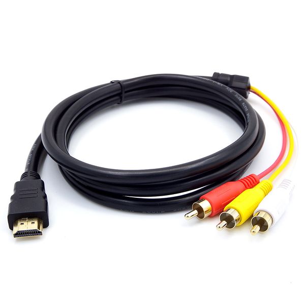 hdmi male to 3 rca av audio video cable adapter 5ft hdmi to rca one-way transmission cable for tv hdtv dvd - 5ft/1.5m, black
hdmi male to 3 rca av audio video cable adapter 5ft hdmi to rca one-way transmission cable for tv hdtv dvd - 5ft/1.5m, black