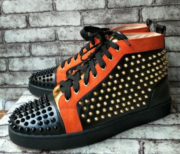 2019 new fashion designer luxury men and women red shoes real p colorful nail rivet nail men's casual shoes sports luxury only high-top, Black
2019 new fashion designer luxury men and women red shoes real p colorful nail rivet nail men's casual shoes sports luxury only high-top, Black