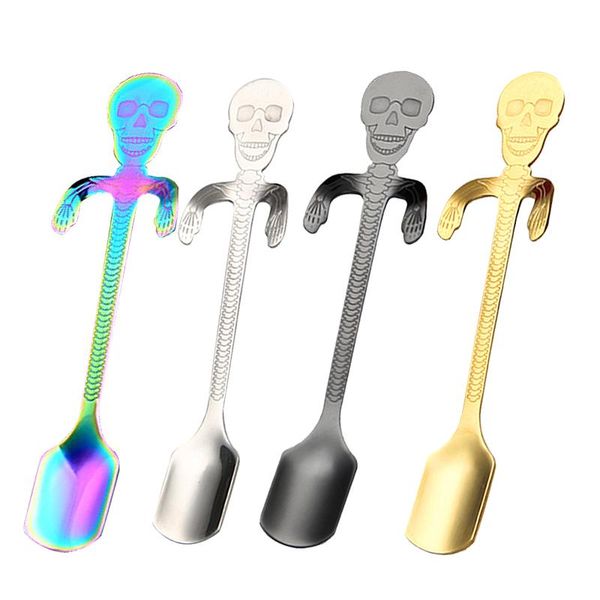 

coffee stir spoon innovative skeleton hanging spoons bones durable 304 stainless steel tableware coffee sugar scoop