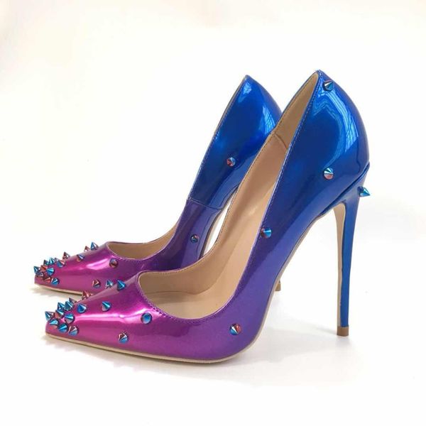 2019 fashion women spikes blue gradient patent leather poined toes high heeled heels shoes stiletto heel shoes pumps 12cm 10cm
2019 fashion women spikes blue gradient patent leather poined toes high heeled heels shoes stiletto heel shoes pumps 12cm 10cm