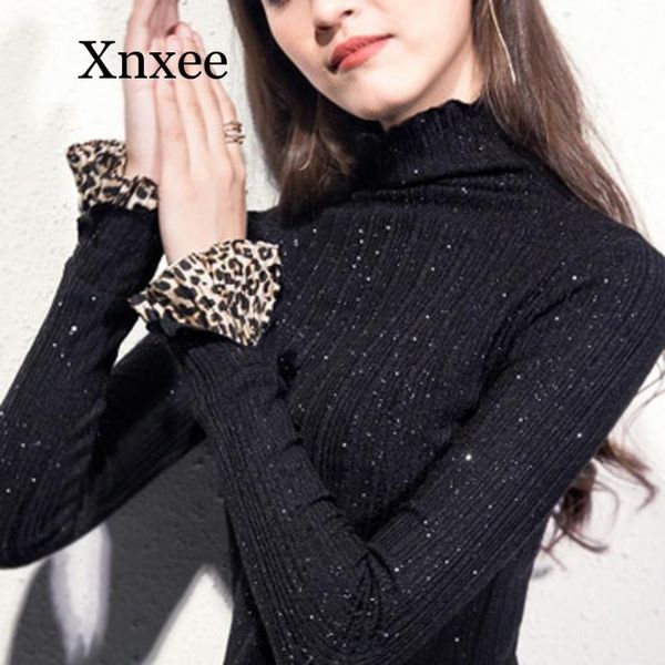 women's sweaters leopard patchwork sweater women bling slim formal wear flare sleeve pullover knitting autumn winter 2021 jumper spring, White;black
women's sweaters leopard patchwork sweater women bling slim formal wear flare sleeve pullover knitting autumn winter 2021 jumper spring, White;black