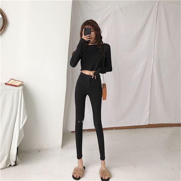 real s2020 new fashion retro simple and versatile wild stretch jeans female slim was thin feet pencil pants, Blue
real s2020 new fashion retro simple and versatile wild stretch jeans female slim was thin feet pencil pants, Blue