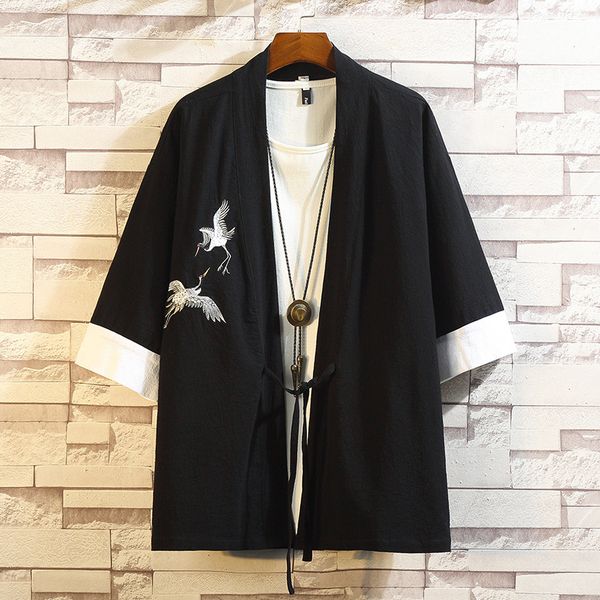 chinese style summer men's hanfu fashion embroidery cardigan thin jacket japanese fashion comfortable soft high-grade clothing, Black;brown
chinese style summer men's hanfu fashion embroidery cardigan thin jacket japanese fashion comfortable soft high-grade clothing, Black;brown