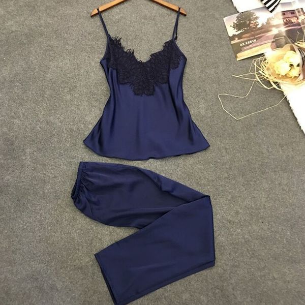 women sleep set summer lace pajama set sleepwear women pajamas lace camis+ pants 2 pices, Blue;gray
women sleep set summer lace pajama set sleepwear women pajamas lace camis+ pants 2 pices, Blue;gray