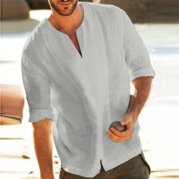 fashion men's shirt casual baggy 3/4 sleeve v neck shirts men cotton blend solid color male blouses camisa masculina, White;black
fashion men's shirt casual baggy 3/4 sleeve v neck shirts men cotton blend solid color male blouses camisa masculina, White;black