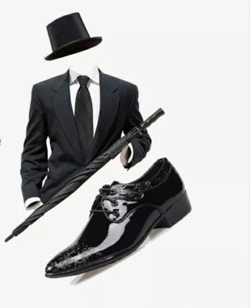 men's leather shoes british style business casual wear pointed trend spring fashion korean version of the wedding men's shoes, Black
men's leather shoes british style business casual wear pointed trend spring fashion korean version of the wedding men's shoes, Black