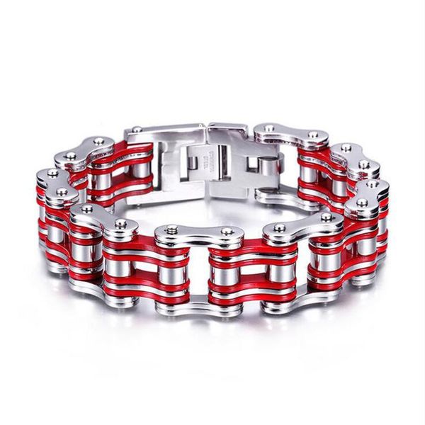 21mm heavy punk rock men red bicycle motor chain bracelet men silver black 316l stainless steel bike biker sports bracelet boys
21mm heavy punk rock men red bicycle motor chain bracelet men silver black 316l stainless steel bike biker sports bracelet boys