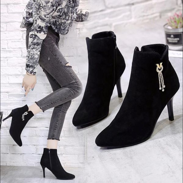 winter boots ankle boots women shoes woman fashion high-heeled pointed short 2019 winter short-fur warm x479, Black
winter boots ankle boots women shoes woman fashion high-heeled pointed short 2019 winter short-fur warm x479, Black