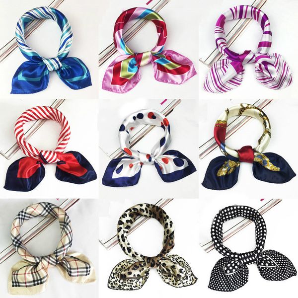 fashion silk scarf women small soft squares decorative head scarf multicolor stripe print kerchief neck wrap 50*50cm, Blue;gray
fashion silk scarf women small soft squares decorative head scarf multicolor stripe print kerchief neck wrap 50*50cm, Blue;gray