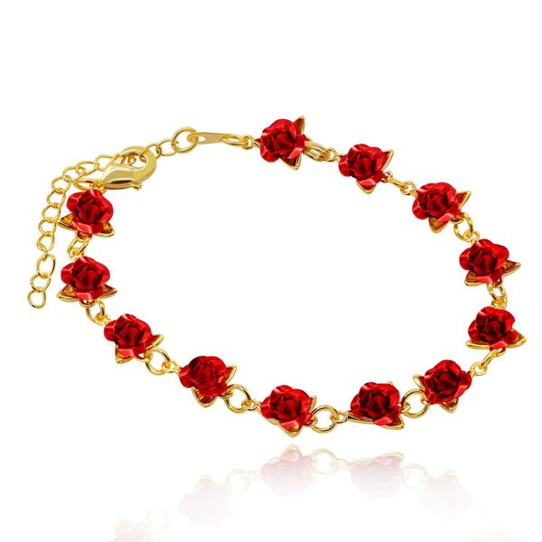 uloveido cute red rose flower charm bracelet for women girls 18k gold plated nature jewelry, dozen roses bracelets y452 5% off, Black
uloveido cute red rose flower charm bracelet for women girls 18k gold plated nature jewelry, dozen roses bracelets y452 5% off, Black