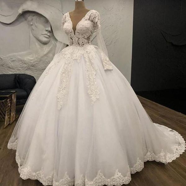 gorgeous arabic wedding dresses princess ball gowns long sleeves 2021 bridal wedding dresses custom made modest full sleeve wedding wear, White
gorgeous arabic wedding dresses princess ball gowns long sleeves 2021 bridal wedding dresses custom made modest full sleeve wedding wear, White