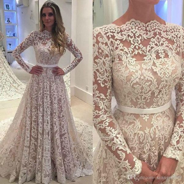 setwell full lace a-line wedding dresses sheer bateaul long sleeves backless wedding gowns custom made white bridal dress
setwell full lace a-line wedding dresses sheer bateaul long sleeves backless wedding gowns custom made white bridal dress