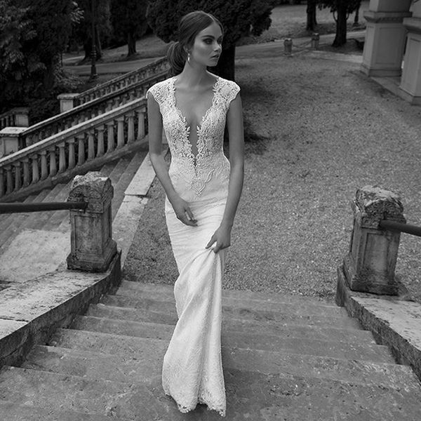 cap sleeves lace mermaid wedding dresses with appliques betra wedding gowns illusion bodice bride dress vestido de noiva, White
cap sleeves lace mermaid wedding dresses with appliques betra wedding gowns illusion bodice bride dress vestido de noiva, White