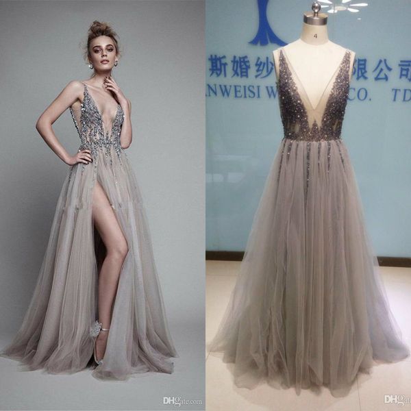 berta beading crystal dresses evening wear deep v neck split prom gowns floor length custom made special occasion dress, Black;red
berta beading crystal dresses evening wear deep v neck split prom gowns floor length custom made special occasion dress, Black;red
