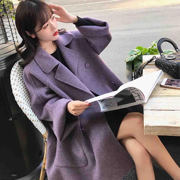 preppy style womens long coats 2018 winter loose turn-down collar wool blend coat and jacket solid pockets ladies coats, Black
preppy style womens long coats 2018 winter loose turn-down collar wool blend coat and jacket solid pockets ladies coats, Black