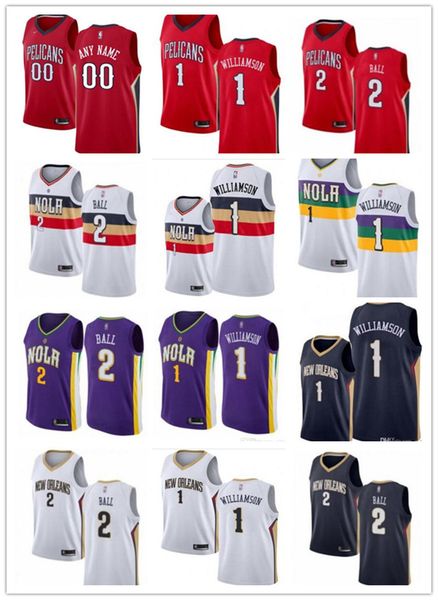 mens womens youth new orleans #1 zion williamson 2 lonzo ball custom basketball jerseys pelicans white purple red navy, Black
mens womens youth new orleans #1 zion williamson 2 lonzo ball custom basketball jerseys pelicans white purple red navy, Black