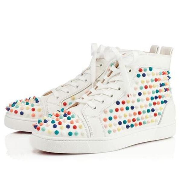 luxurious designer men's red blue black genuine leather with spikes high red bottom sneakers,lovers luxury fashion casual shoes 35-46
luxurious designer men's red blue black genuine leather with spikes high red bottom sneakers,lovers luxury fashion casual shoes 35-46