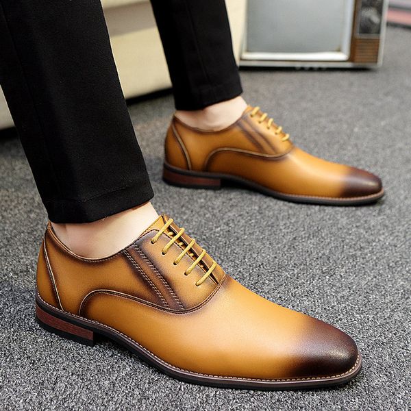 2019 new leather men's dress shoes business office oxfords mens shoes lace up elegant wedding men zapatos de hombre cuero, Black
2019 new leather men's dress shoes business office oxfords mens shoes lace up elegant wedding men zapatos de hombre cuero, Black