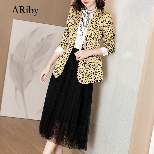 work dresses ariby fashion skirt set 2021 early spring office ladie's leopard slim small blazer jacket + mesh temperament, White;black
work dresses ariby fashion skirt set 2021 early spring office ladie's leopard slim small blazer jacket + mesh temperament, White;black